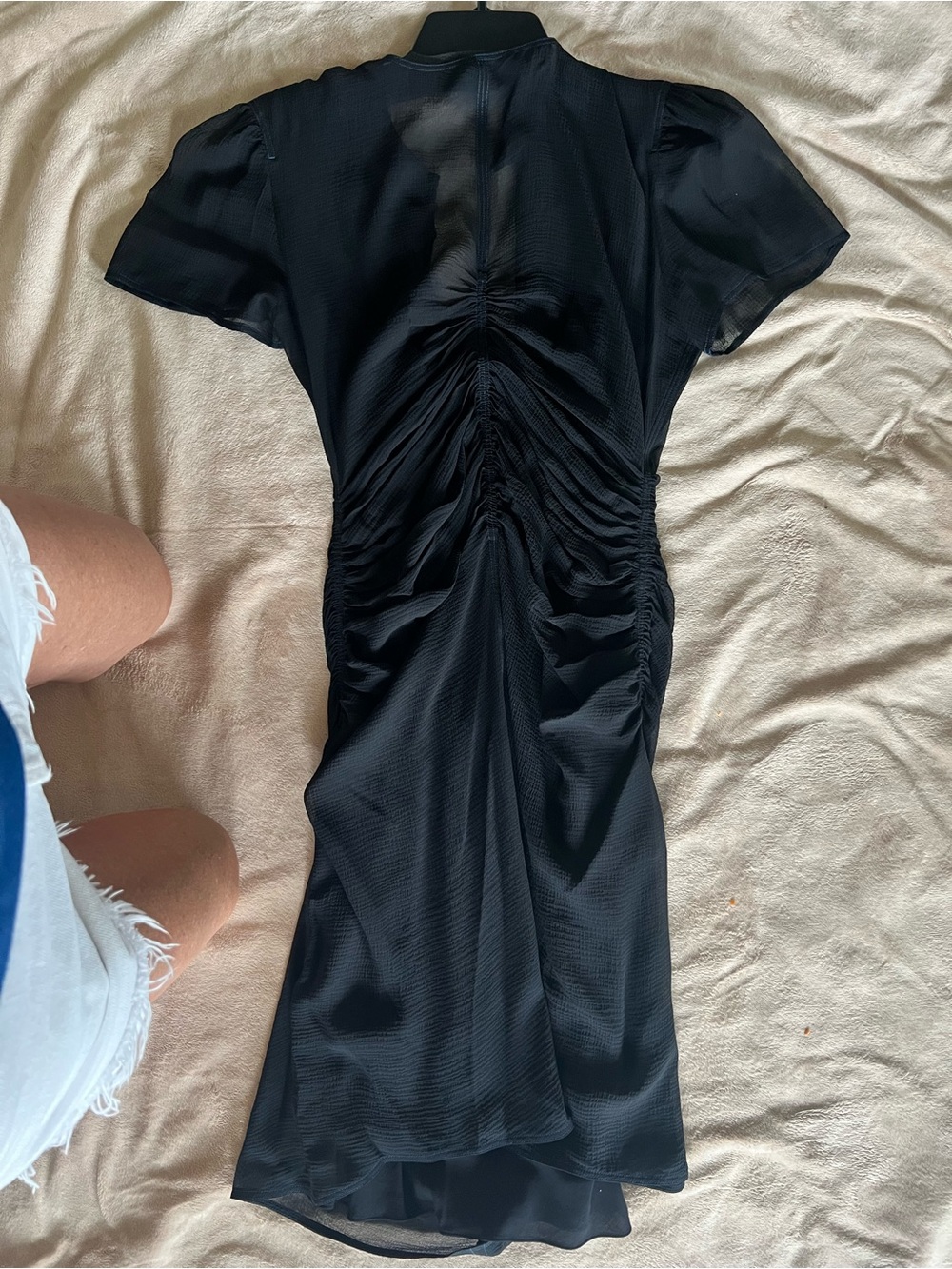 rag & bone Black Ruched Back Midi Dress NWT